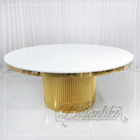 Ensemble table à manger de mariage de luxe moderne 8 places avec couverture de table pour banquets en plein air et hôtels design rond