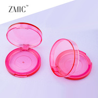 Boîtier compact vide transparent rose pour fard à joues, palette de maquillage ronde pour illuminateur et correcteur, palettes en plastique pour sourcils et fards à paupières
