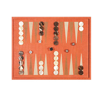 Jeu de société classique 3-en-1 : Backgammon, jeu de lames et jeux traditionnels, plateau en cuir, jouet de voyage 18 pouces pour enfants et adultes