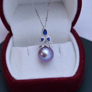 Collier pour femme Danshui en argent S925 avec pendentif en perle ronde blanche de 12-13 mm, forte luminosité, défauts subtils, version coréenne - Product Image 4