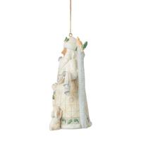 Ornement de Noël Artisanal en Résine Vividant la Scène du Père Noël avec Oiseaux et Cerfs, Ne Se Décolore Pas, pour Arbre de Noël, à Suspendre