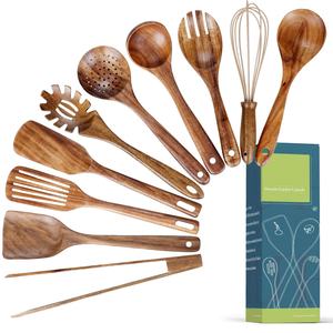 Planche à découper en bois de noyer, ensemble de 10 ustensiles de cuisine écologiques pour la cuisine à domicile - Product Image 1