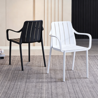 Chaise de jardin empilable en polypropylène durable, respirante, avec support dorsal, pour terrasse commerciale et loisirs