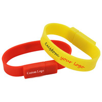 Bracelet en silicone à vente chaude avec clé USB de 4 Go à 128 Go, nouveau stylet USB 2.0