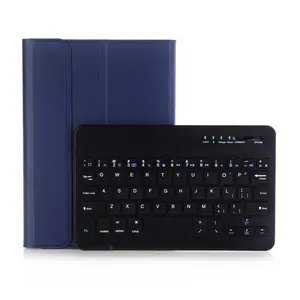 Casing Folio Kulit PU Pelindung Tablet Pintar Pelindung Keyboard Terbaru 2021 untuk Samsung Galaxy Tab A7 Lite 8.7 T220 T225 Tahan Benturan