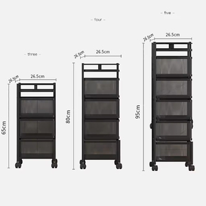 Cán lưu trữ giỏ hàng Gấp xe đẩy có thể gập lại nhà bếp Giỏ lưu trữ di động kệ cho nhà bếp phòng tắm khách - Product Image 2