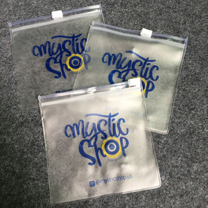 Custom Transparent PVC Zipper Bag with White Zipper and Blue Logo for Jewelry Packaging OEM - Product Image 3