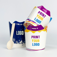 Gobelets à glace en papier jetables autrichiens personnalisés avec logo en forme de tourbillon 2026