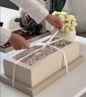 Boîtes à bonbons élégantes pour le Ramadan, petites boîtes de fête en acrylique, boîtes à bonbons de mariage, boîtes en carton beige transparentes, boîte à dessert en chocolat