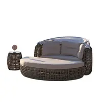 屋外籐家具ガーデン籐UV保護キャノピーデイベッドプール寝椅子折りたたみソファベッド
