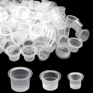 Gobelets jetables pour encre de tatouage - Petits gobelets en plastique jetables pour encre de tatouage, 100 pièces, pour maquillage permanent, conteneur, capuchon - Product Image 1