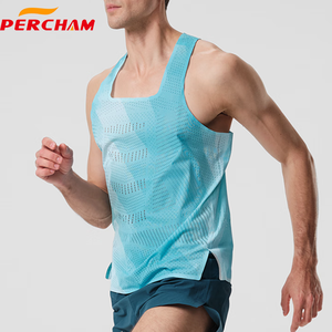 Chemise sans manches personnalisée en gros exercice de musculation respirant maille trou course débardeur hommes entraînement course maillots - Product Image 2