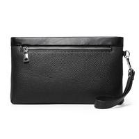 Tas Clutch Kulit Asli Tas Tangan Mewah untuk Pria Anti-maling Kapasitas Besar Dompet Pergelangan Tangan Logo Kustom Produsen OEM