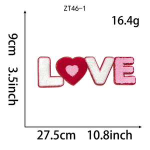 Patchs thermocollants en chenille brodés avec des citations d'amour pour <span class=keywords><strong>la</strong></span> Saint-Valentin, à coller sur les t-shirts, les chapeaux, les sacs - Product Image 2
