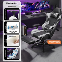 Chaise de jeu ergonomique bicolore noir et blanc, rembourrage en mousse haute densité, style cyberpunk