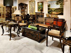 Sillón de Dos Plazas Estilo Americano Yips LD-1203-0529, Madera Maciza para Sala de Estar, Diseño Floral Pintado a Mano, Estilo Vintage de Lujo - Product Image 3