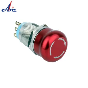 Installation diameter 22mm button waterproof aluminium alloy mushroom machine emergency stop Switch IP67