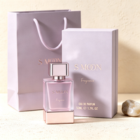 Flacon de parfum carré en verre noir de luxe en gros, 30 ml, 50 ml, 100 ml, rechargeable, flacon de parfum vide unique avec emballage