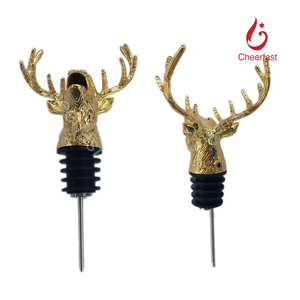 Thép không gỉ động vật đầu hình pourer tốc độ tuyệt vời pourer rượu chai Hươu đầu pourer rượu vang Vàng Stag hình đổ Spout - Product Image 1