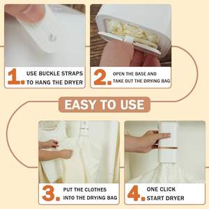 Sèche-linge électrique compact pliable en gros, mini-sèche-linge électrique pour vêtements avec sac de séchage pour les voyages - Product Image 4