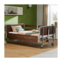 Lit médical électrique de luxe multifonctionnel réglable pour soins à domicile, usage médical pour personnes âgées, avec fonction toilette et repose-jambes, lit d'hôpital manuel