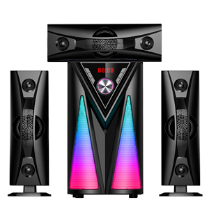 Sistema de Som Home Theater <span class=keywords><strong>3</strong></span>.1 com Luzes LED RGB Dinâmicas, Graves Surround para Amplificador Digital V5.2 com Saída de 60W - Product Image 1