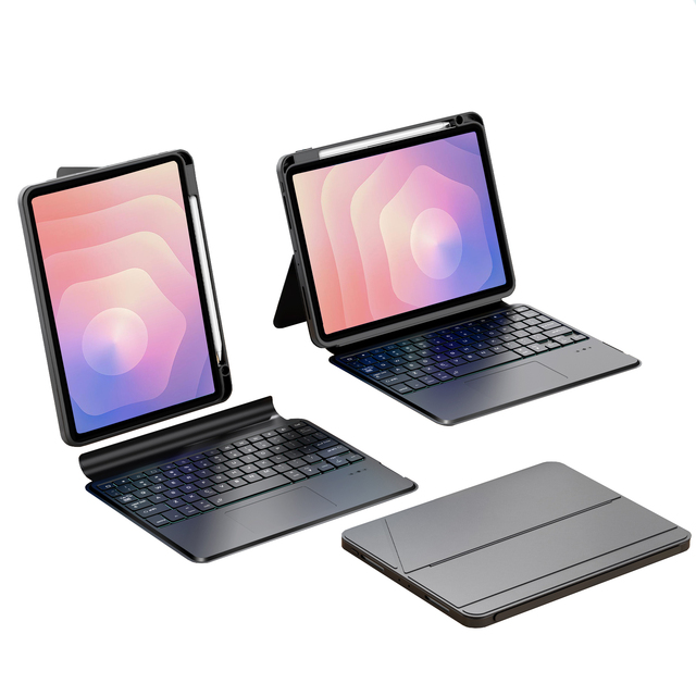 Premium Tablet Accessories Hinge Support Keyboard Protective Case CE FCC Certified Wireless Keyboard Cover