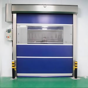 Porte automatique industrielle de levage d'induction de porte de volet roulant rapide de <span class=keywords><strong>PVC</strong></span> fait sur commande pour la porte commerciale transparente de salle de voiture - Product Image 3