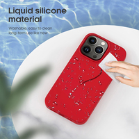 Coque en silicone liquide magnétique avec fenêtre pop-up IC, revêtement en caoutchouc, coque arrière en silicone magnétique pour iPhone 13 14 15 16 Pro Max