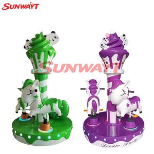 Máquina de juegos infantiles de tres personas con monedas: Carrusel, Panda, Cubo de helado, Caballo giratorio, en varios colores - Product Image 2