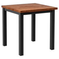Petite table de restaurant 70x70cm en bois massif au design moderne avec 4 pieds Option économique