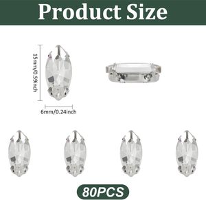 MAYJOYDIY Pcs Sew On Horse Eyes <b>Crystal</b> Rhinestone Inch <b>Crystal</b> Flatback Glass Rhinestone Faceted Gems With Silver Claw Sewing F - Product Image 2