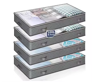 Sacs de rangement imperméables en tissu non tissé pour vêtements domestiques, organisateur de rangement sous le lit - Product Image 1