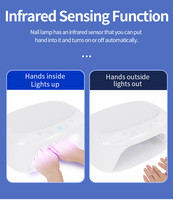 Lampe à ongles LED UV professionnelle 288W-Séchoir à ongles avec 60 perles, 4 minuteries, capteur automatique pour vernis gel dans la maison et le salon.