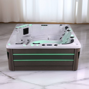 Jacuzzi Acrílico Moderno para Hotel, de Exterior, para Jardín, con Luz LED Subacuática, Portátil, para Masajes, para Hoteles y Baños - Product Image 1