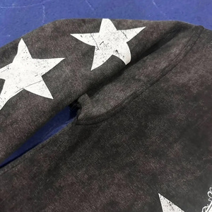 Hoodie Unisexe d'Été de Haute Qualité en Coton 100% Délavé à l'Acide, Coupe Boxy, avec Logo Brodé sur le Devant et Motif Imprimé, Col Rond - Product Image 3