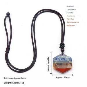 Bijoux en <span class=keywords><strong>orgonite</strong></span> tendance, cristal de guérison, pierre naturelle, collier 7 chakras, étoile de David, cristal étoile à six branches - Product Image 5