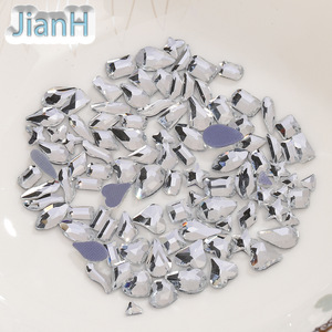 Eco-friendly a forma geometrica di forma geometrica piatta bianco trapano per unghie Hotfix strass fai da te produttori di diamanti all'ingrosso - Product Image 4