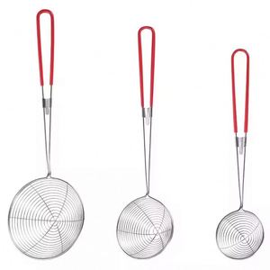Modern Stainless Steel <b>Colanders</b> Strainers with Silicone Handle Oil Skimmer <b>Metal</b> Kitchen Ladles Drain Basket Strainer Food Home - Product Image 4