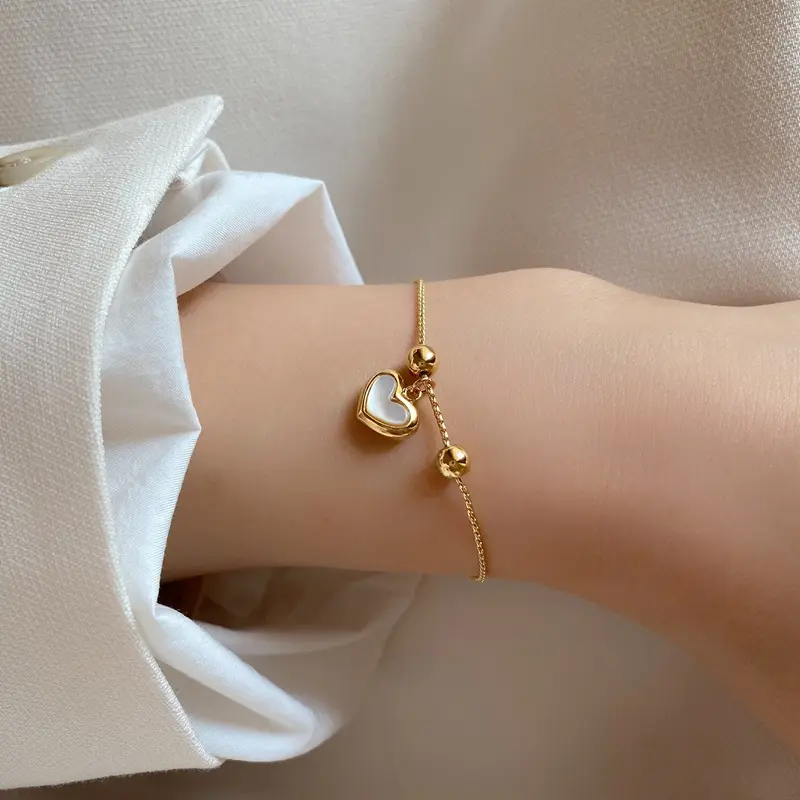 Roestvrijstalen Armbanden Voor Vrouwen Waterdichte Sieraden 18K Goud Pvd Verstelbaar Ik Mis Je Armband Lange Afstand