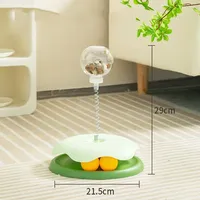 Jouet distributeur de nourriture interactif pour chat d'intérieur en plastique, boule rotative à 360° pour un repas lent et un jeu de puzzle anti-ennui