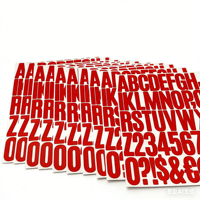 Autocollants alphabet en vinyle noir pailleté de 4 pouces, 2 ensembles, auto-adhésifs, découpés, pré-espacés, résistants aux UV, écologiques, pour boîtes aux lettres