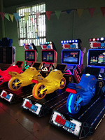 Simulateur de moto personnalisé en gros drôle de moteur à pièces enfant moto vidéo Arcade Console jeu de course photo