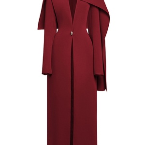 Gabardina Larga Elegante y Transpirable de Alta Calidad para Mujer, Nueva Colección 2026, Casual, con Cuello en V Profundo, Botones Metálicos, Plisada, Holgada, con Detalles de Primavera - Product Image 5