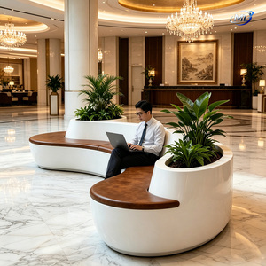 Banc-jardinière en PRV personnalisé avec sièges intégrés pour centre commercial, parc, hôtel, espace public, projet urbain - Product Image 1