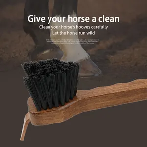 อุปกรณ์เสริมสวยทำจากไม้กีบม้าพร้อมแปรงสำหรับผลิตภัณฑ์ดูแลม้าออกแบบโลโก้ได้ตามต้องการ