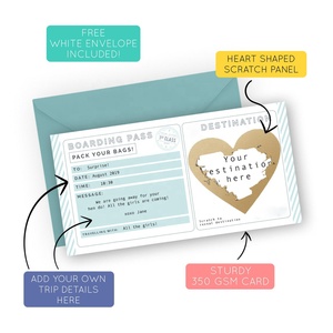 Se va de <span class=keywords><strong>viaje</strong></span> Vintage boleto destino anuncio vacaciones <span class=keywords><strong>Viaje</strong></span> <span class=keywords><strong>sorpresa</strong></span> revelar embarque tarjeta - Product Image 5