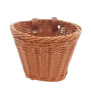 Tas jinjing sepeda anak rotan plastik buatan tangan keranjang anyaman sepeda depan wadah penyimpanan warna berbeda untuk pilihan - Product Image 1