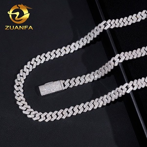 <span class=keywords><strong>Cadena</strong></span> <span class=keywords><strong>de</strong></span> Eslabón Cubano <span class=keywords><strong>de</strong></span> <span class=keywords><strong>8mm</strong></span> en <span class=keywords><strong>Plata</strong></span> 925 con Diamante <span class=keywords><strong>de</strong></span> Moissanita Hip Hop, Certificado GRA, Envío Rápido y Stock Local - Product Image 5