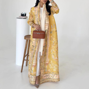 Abrigo de verano Vintage de talla grande para mujer Miyake, bata estampada plisada, cortavientos, Abaya Vintage de Oriente Medio para mujeres árabes - Product Image 3